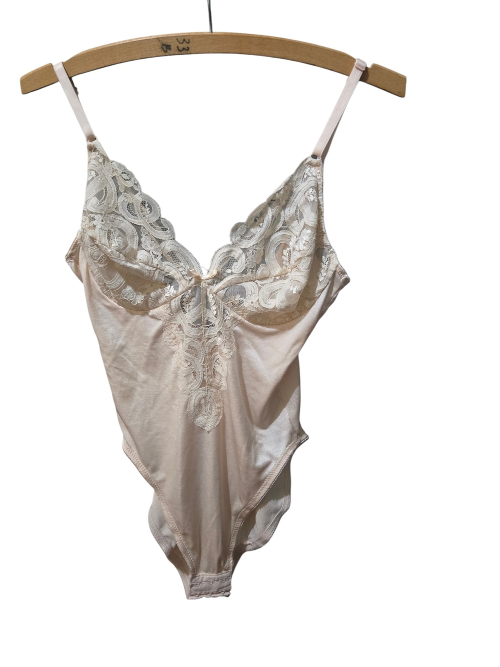 Vintage Eve Stillman for Lady Marlene 36B Lace Teddy Bodysuit Pink Satin
